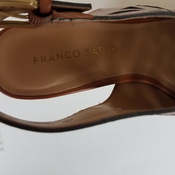 NWOT Franco Sarto Sassy Brown Cork Wedge Sandals - Picture 8 of 12